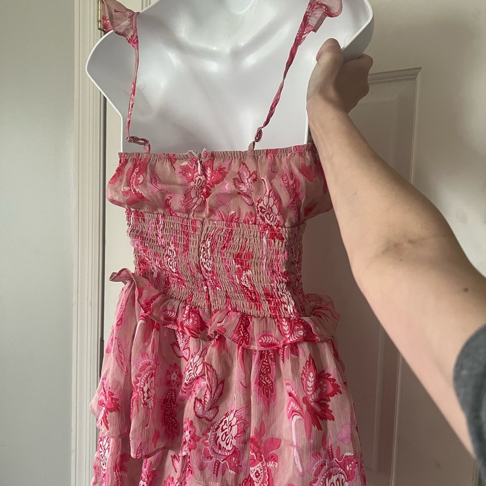 Floral Pink Ruffle Dress - Picture 3 of 7